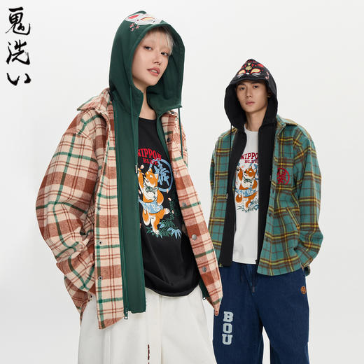 ONIARAI/鬼洗秋冬新棒系列狐狸面具假两件衬衫式外套男女 N340225 商品图1