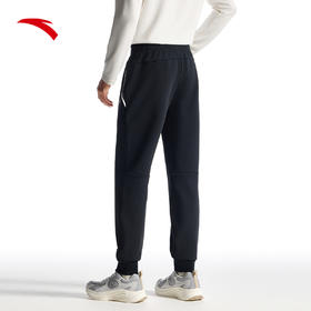 安踏运动卫裤男秋冬季加绒保暖黑色运动长裤束脚裤子152447330N