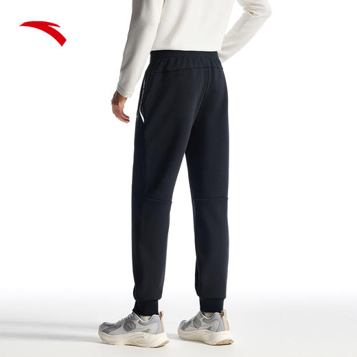 安踏运动卫裤男秋冬季加绒保暖黑色运动长裤束脚裤子152447330N 商品图0