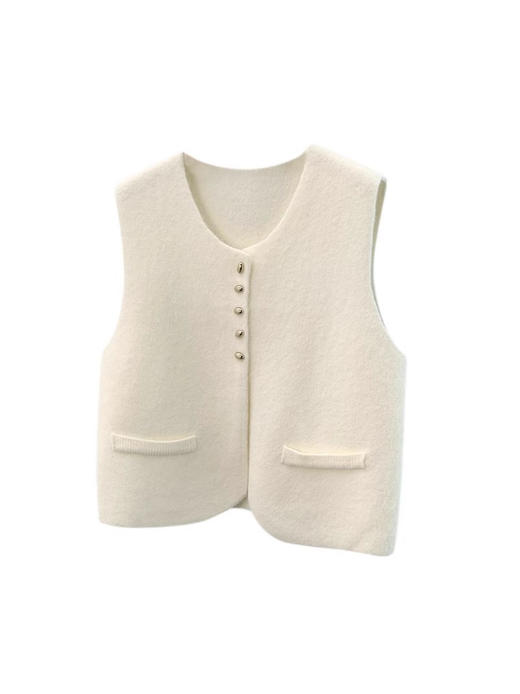 秋冬新款【针织马甲开衫】气质坎肩无袖背心 韩系chic酒红色上衣 商品图4