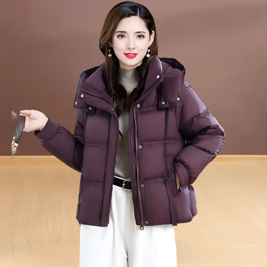 QYM 25XYY10-B中长款连帽羽绒服保暖休闲外套 商品图0