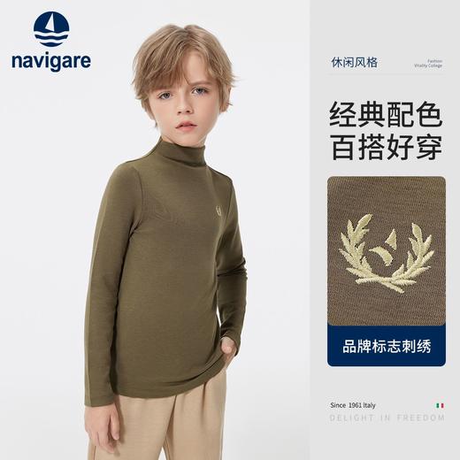 【纳维凯尔】【120-165】意大利小帆船男童半高领羊绒保暖打底衫 商品图9