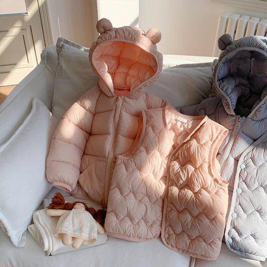 59.9元/2件‼️【泡芙奶油羽绒棉服➕儿童羽绒棉马甲套装】 商品图4