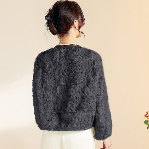 QYM JK25B22-Y仿貂毛外套小香风气质优雅厚款皮毛上衣 商品图2