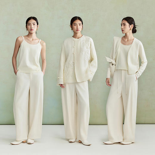 【林栖设计小店】绵羊毛裤子优雅百搭气质宽松显瘦2026早春新款阔腿裤女1961042 商品图2