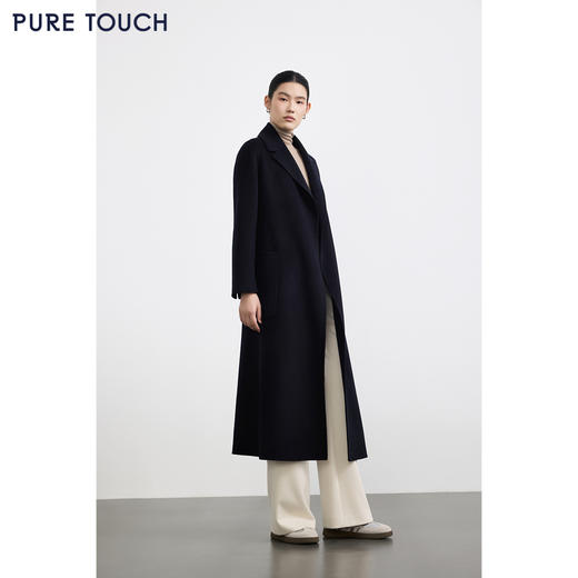 商场同款PURE TOUCH女装25秋冬丝绒毛混纺双面呢大衣长款H型毛呢 商品图1