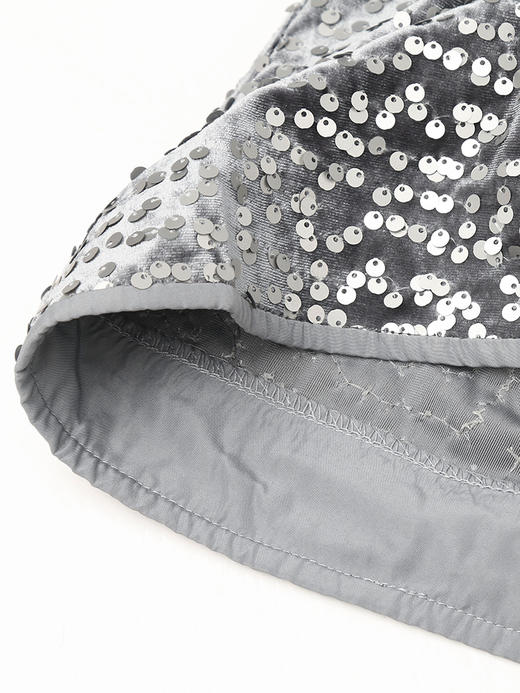 银灰色亮片鱼尾半身裙 复古风高腰显瘦中长裙 派对约会闪耀百搭女式裙装 商品图4