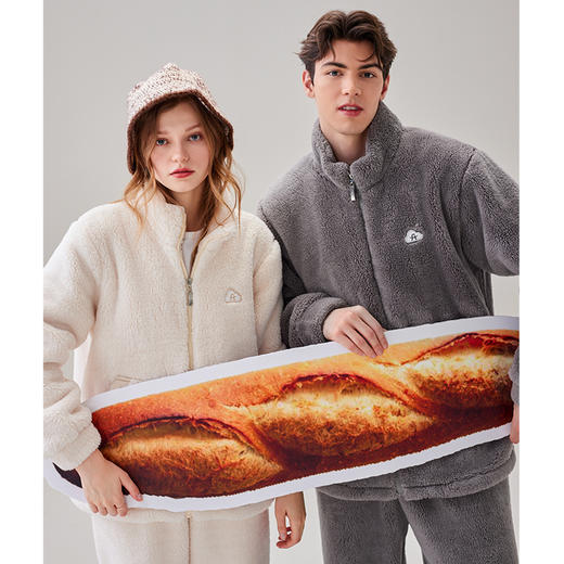 芬腾珊瑚绒情侣睡衣秋冬加厚套装女可外穿加大码法兰绒男士家居服 商品图4