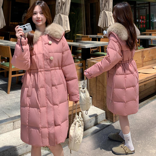 奢姿大码女装2025冬季胖妹妹时尚毛领装饰羽绒服气质减龄休闲外套7354300241 商品图3