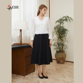 司歌假两件长袖黑白拼连衣裙A921239X