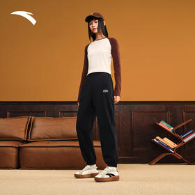 【299任选2件】安踏束脚裤  舞蹈运动长裤女秋冬季冰丝宽松卫裤子162538315N