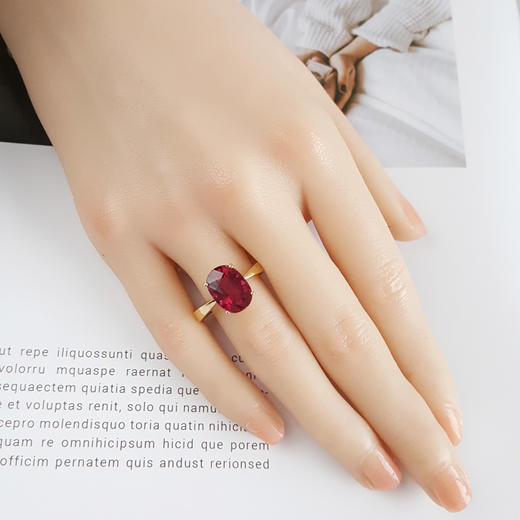 【天然正品】AU750玫瑰金镶天然卢比莱近3克拉碧玺戒指23号（戒圈可改）女士191025TJ58 商品图6