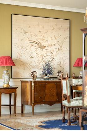 【已售】独角鹿西洋古董 20世纪中国出品传统东方花鸟主题粤绣挂屏 年代：20世纪