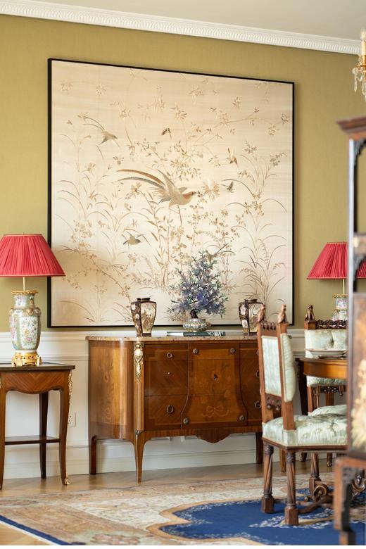 【已售】独角鹿西洋古董 20世纪中国出品传统东方花鸟主题粤绣挂屏 年代：20世纪 商品图0