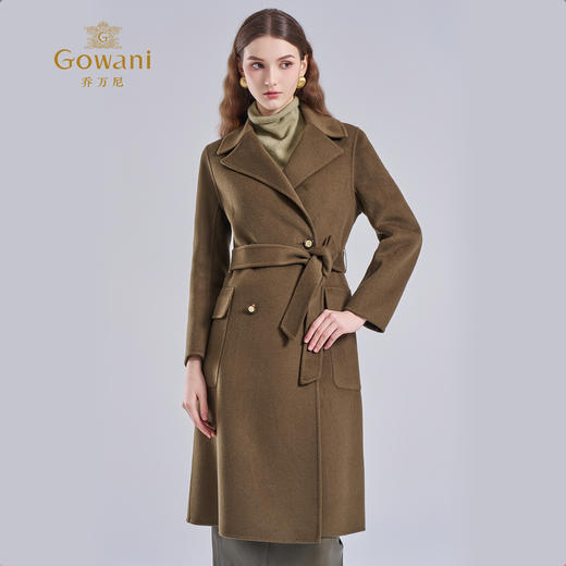 【羊绒】乔万尼羊毛羊绒大衣女新款收腰高级感风衣领ET4A930 商品图1