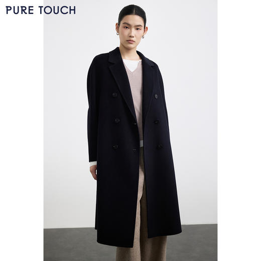 商场同款PURE TOUCH女装25秋冬新款丝绒毛混纺双面呢大衣H型毛呢 商品图4