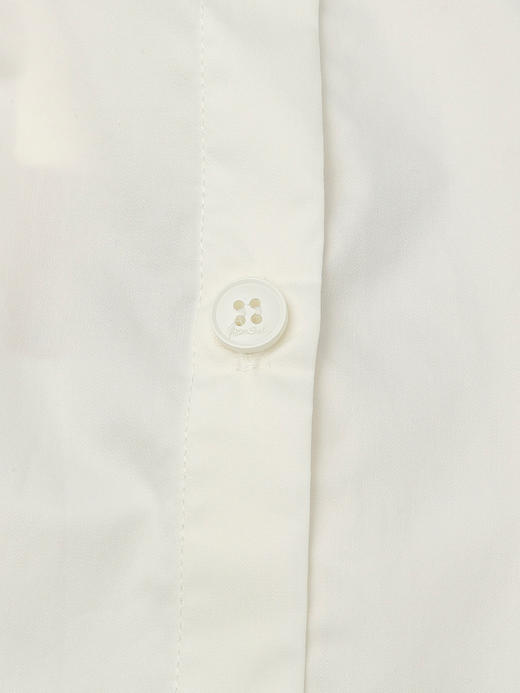 米白色立领单排扣衬衫 复古风喇叭袖宽松显瘦上衣 春秋季文艺范百搭女式衬衣 商品图3