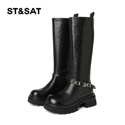星期六都市甜酷百搭厚底长筒骑士靴SSD4117T3F 商品图5