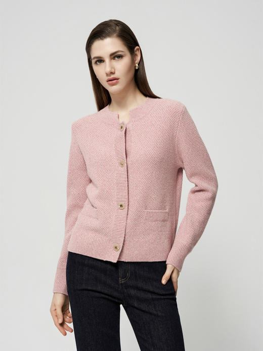 【混色羊绒开衫】羊绒世家秋冬新款100%山羊绒开衫时尚保暖外套 商品图1