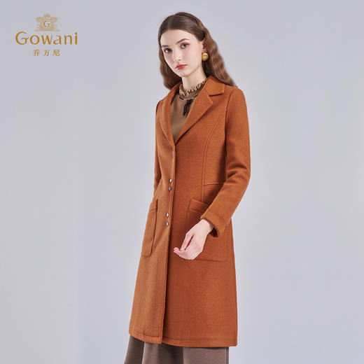 【绵羊毛】乔万尼冬季新品羊毛呢大衣时尚简约收腰大气呢子大衣ES4A322 商品图1