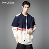 PINLI品立2025秋季新款圆领色块撞色开衫针织衫毛衣外套男士潮牌GD253110186 商品缩略图0