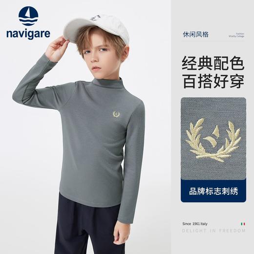 【纳维凯尔】【120-165】意大利小帆船男童半高领羊绒保暖打底衫 商品图3