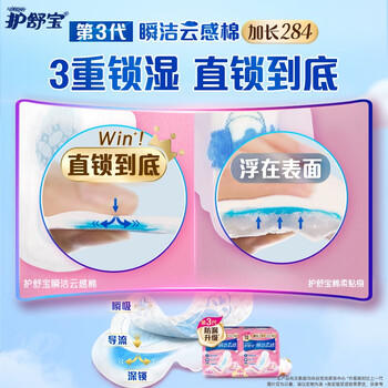 护舒宝革新瞬洁云感棉卫生巾日用240mm16片姨妈巾试用京东自营官方旗舰 /个人护理 /女性护理 /卫生巾 商品图4