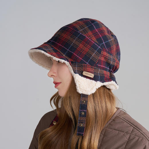 卡蒙绵羊毛格纹时尚保暖帽KM-5274 商品图0