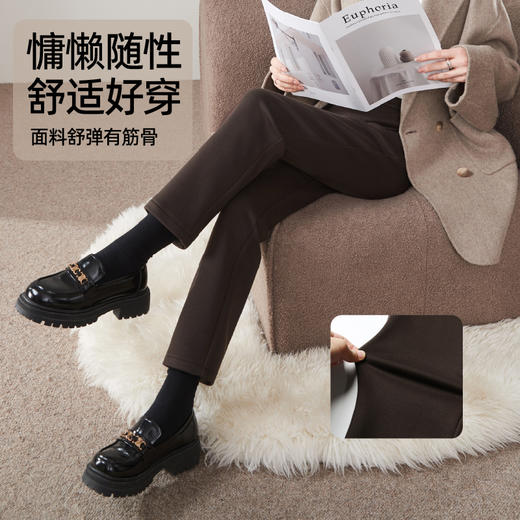 【温暖-奥粒绒-小直筒】逸阳冬新品高腰九分加绒加厚显瘦窄版烟管裤1903 商品图4