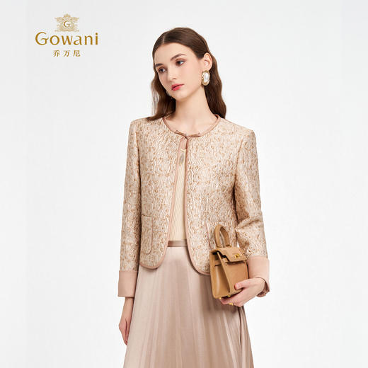 乔万尼2025新品山茶花提花小香风短款优雅小外套ED3B295 商品图2