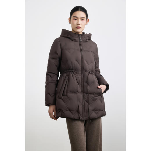 商场同款PURE TOUCH女装25秋冬新款白鹅绒羽绒服中长款连帽鹅绒服 商品图2