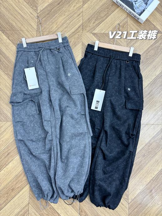 lulu2025秋冬新款羊羔绒降落伞版型高腰微阔腿工装裤，两穿裤脚，直腿塑腿随意切换 商品图5