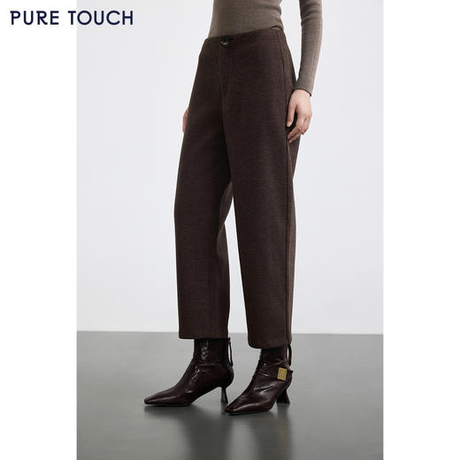商场同款PURE TOUCH女装25秋冬新款宽松休闲裤高腰OL简约挺括长裤 商品图4