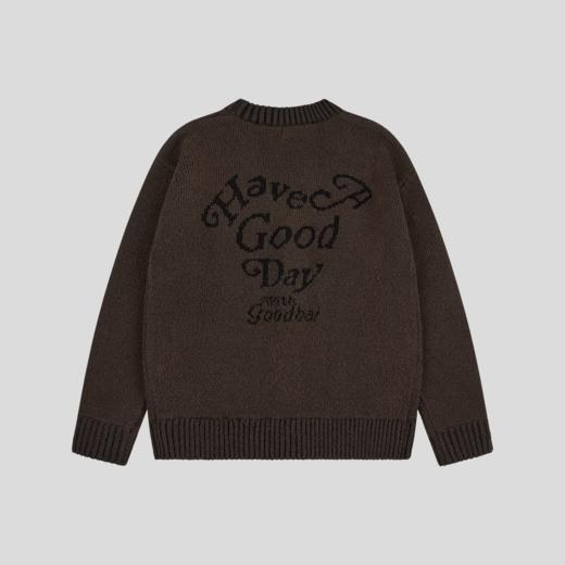 GOODBAI 'HAVE A GOOD DAY'后背印花毛织开衫 商品图4