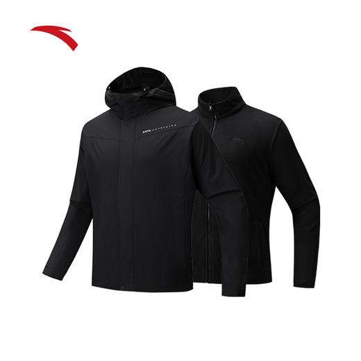 安踏三合一摇粒绒内胆厚外套男冬季新款连帽上衣两件套152547611 商品图1