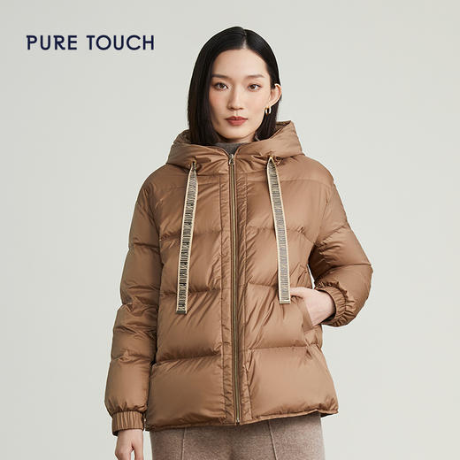 pure touch女士短款羽绒服驼咖色时尚保暖防风通勤外套23秋冬新款 商品图1