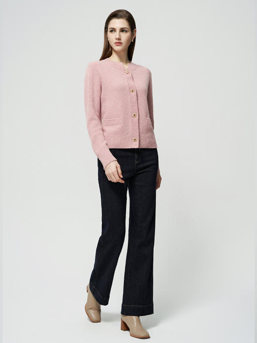 【混色羊绒开衫】羊绒世家秋冬新款100%山羊绒开衫时尚保暖外套 商品图2