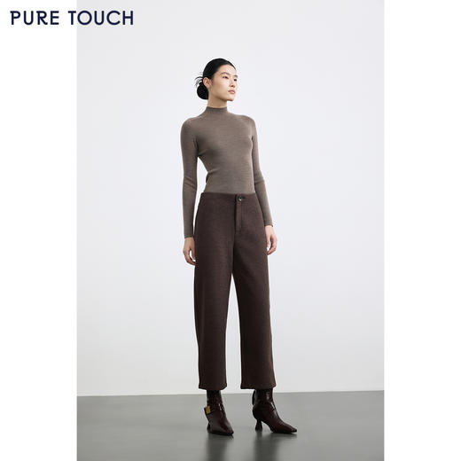 商场同款PURE TOUCH女装25秋冬新款宽松休闲裤高腰OL简约挺括长裤 商品图3