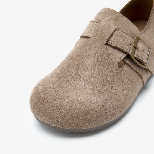 【限时秒杀】西遇内增高勃肯鞋女新款秋季百搭复古全包软底厚底一脚蹬单鞋K0057319 商品图5