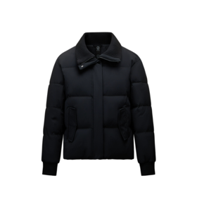 安踏短款羽绒服女针织拼接翻领鸭绒棉服162547914