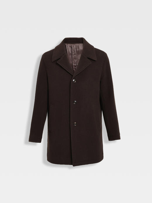 callisto咖色绵羊毛古巴领大衣 商品图0