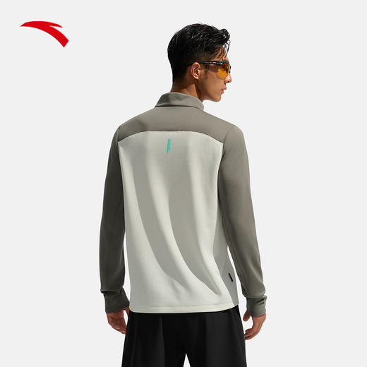 安踏半拉链运动长袖t恤男士冬季新款磨毛保暖跑步上衣152545403N 商品图1