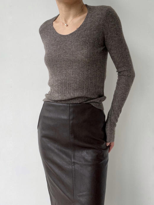 DONSEE10｜DS10AW2519-F 深灰棕 牦牛绒针织打底 商品图4