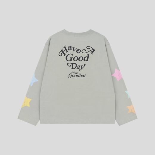 GOODBAI 'HAVE A GOOD DAY'五角星印花长袖T恤 商品图2