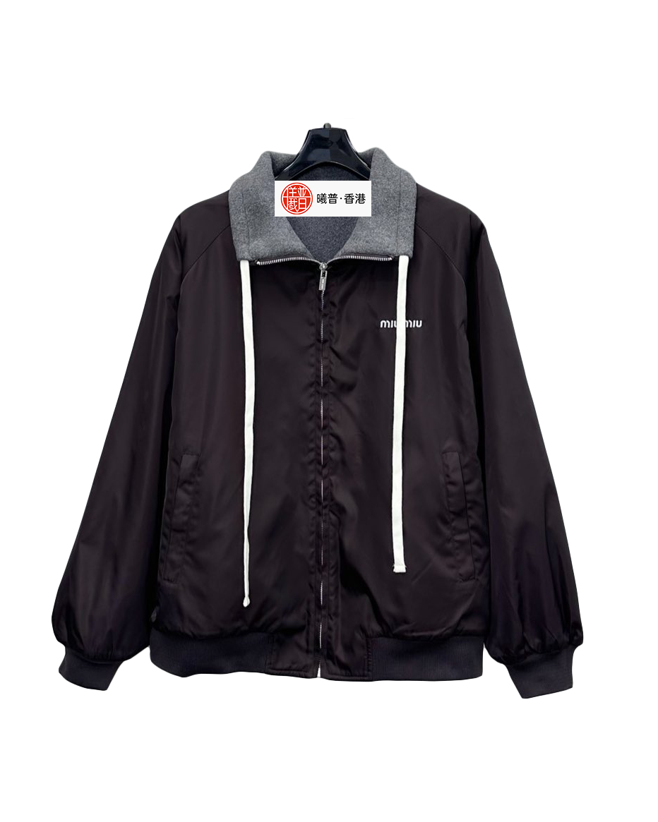 女款尼龙羔毛两面穿飞行外套zo017