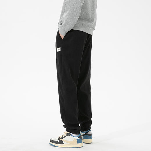 【厚实保暖】罗蒙男士秋冬款休闲裤束脚裤潮男百搭时尚腰部抽绳设计潮搭宽松休闲长裤 商品图5