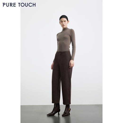 商场同款PURE TOUCH女装25秋冬新款宽松休闲裤高腰OL简约挺括长裤 商品图1