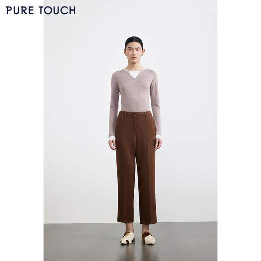 商场同款PURE TOUCH女装25秋冬新款高腰西装裤直筒OL挺括通勤长裤 商品图3