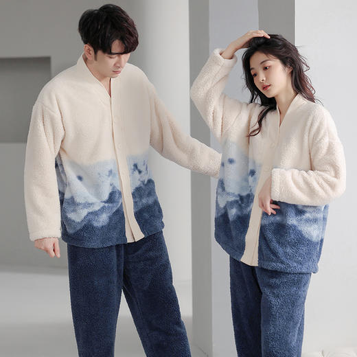 穿上太暖了！【加厚加绒-男女法兰绒家居服套装】居家外穿可以 法兰绒套装  多种款式任选 上身厚实保暖防风 软软糯糯温暖整个冬季 商品图2