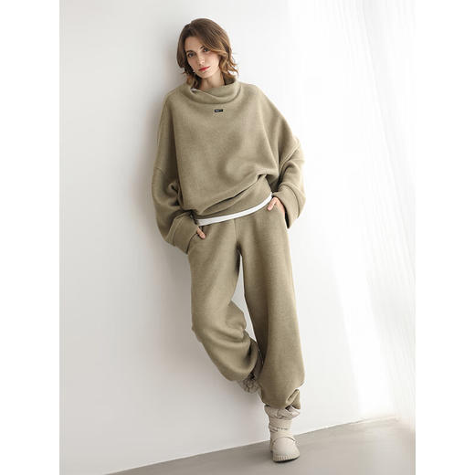 COCOBELLA宽松休闲裤女秋冬柔软裤子通勤针织长裤PA3255-2 商品图1